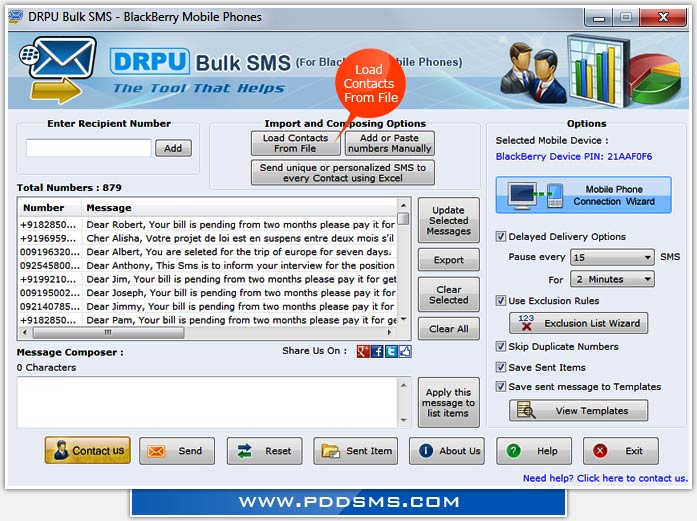 Blackberry mobile bulk sms software