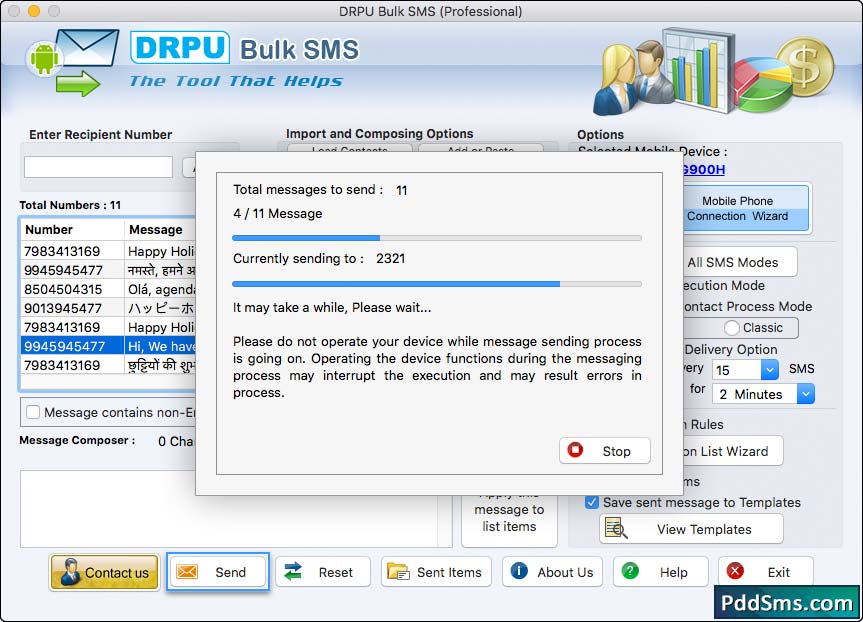 Sending process Sending process