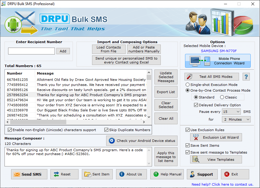 Bulk SMS Software Professional